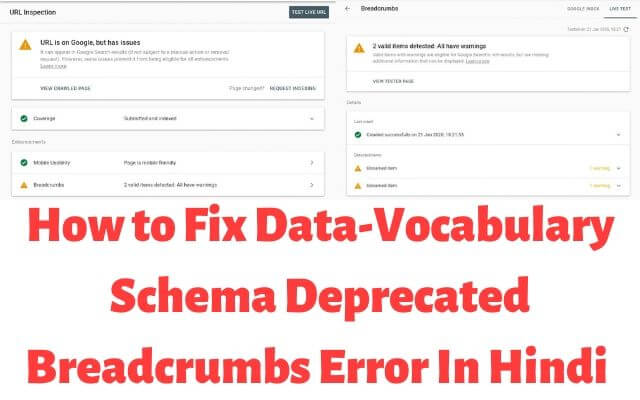 breadcrumbs blog error, resolve breadcrumbs issue in google search console 