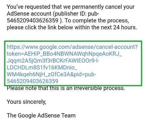 delete google adsense account, cancel adsense account