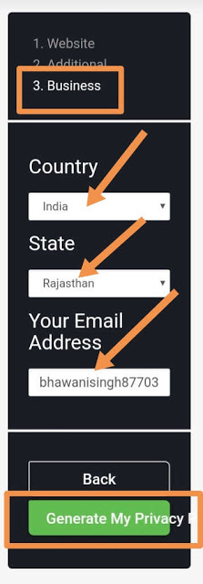 privacy policy page kaise banaye, privacy policy page for blogger/website