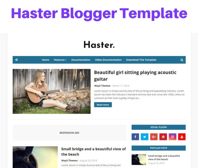 haster blogger template, bootstrap blogger templates free download, bootstrap