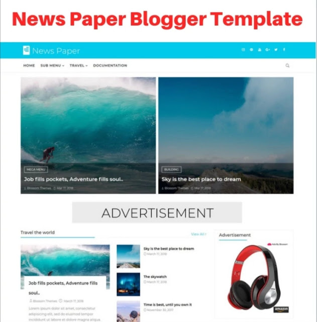 news paper blogger template, bootstrap blogger templates free download, bootstrap